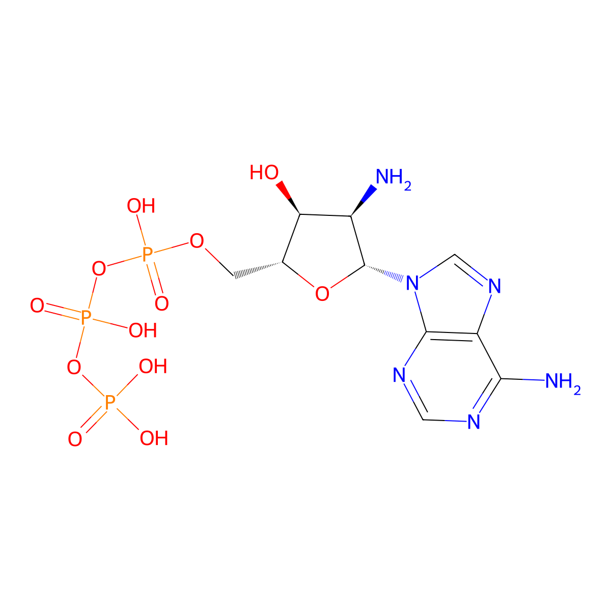 2'-Amino-2'-deoxyadenosine 5'-(tetrahydrogen triphosphate) molecular structure, CAS 61468-88-0