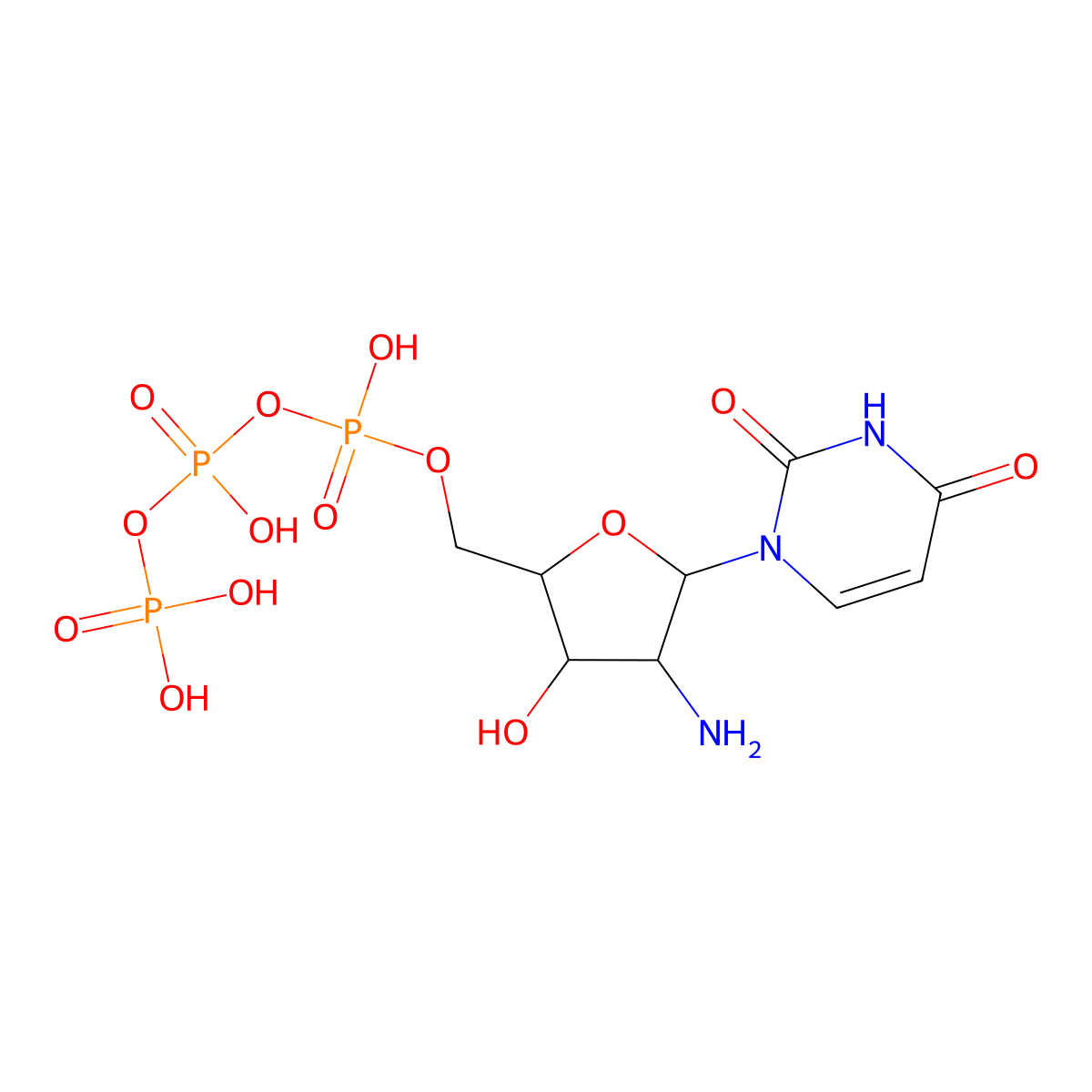 2'-Amino-2'-deoxyuridine-5'-triphosphate molecular structure, CAS 61468-90-4