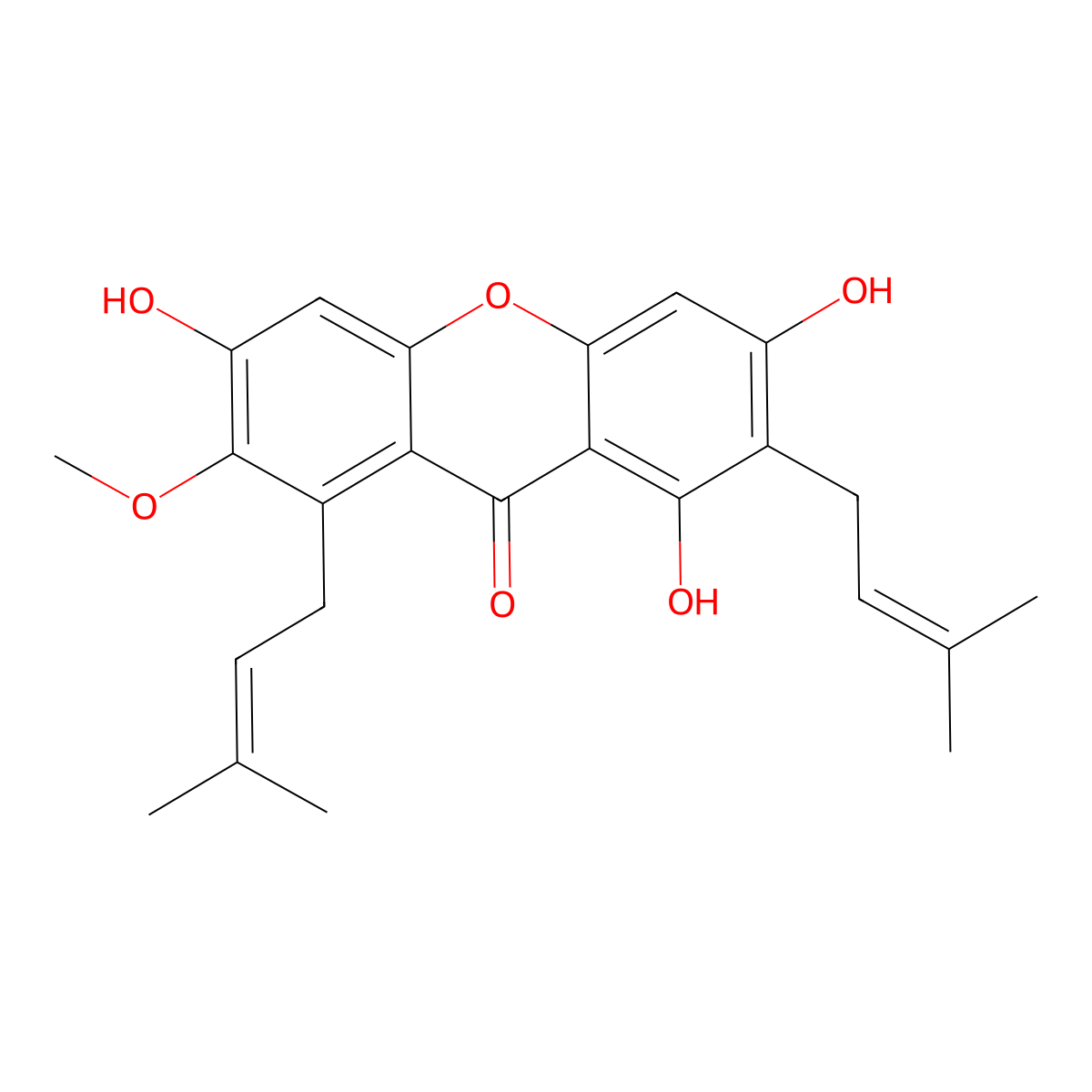 Mangostin molecular structure, CAS 6147-11-1