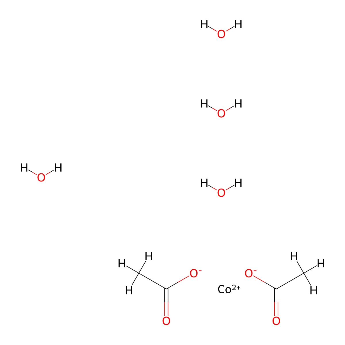 Cobalt(II) acetate tetrahydrate molecular structure, CAS 6147-53-1