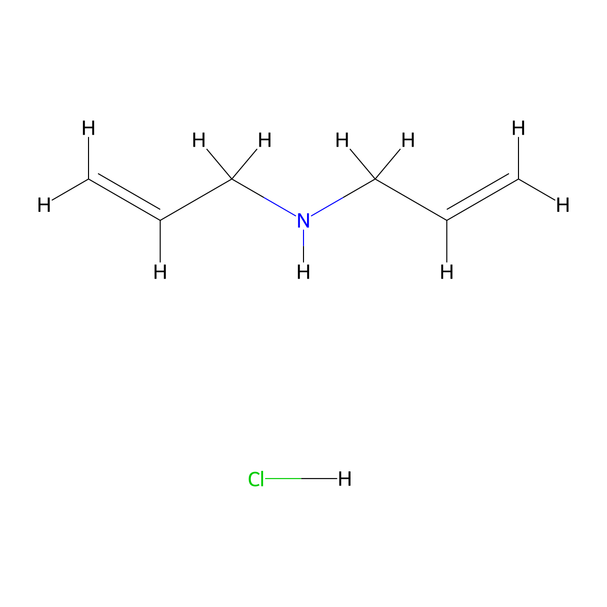 Diallylamine hydrochloride molecular structure, CAS 6147-66-6
