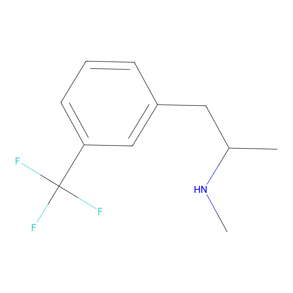 Phenethylamine, alpha,N-dimethyl-m-trifluoromethyl- molecular structure, CAS 61471-62-3