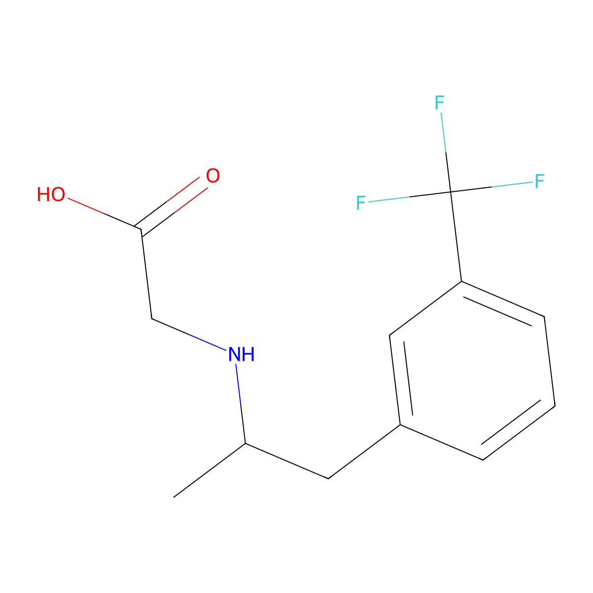 1-(3-Trifluoromethylphenyl)-2-(2-carboxymethyl)aminopropane molecular structure, CAS 61471-64-5
