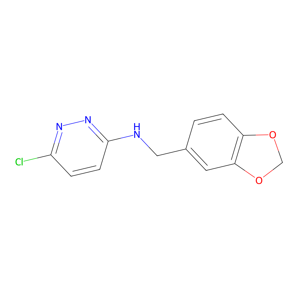 N-(1,3-benzodioxol-5-ylmethyl)-6-chloropyridazin-3-amine molecular structure, CAS 61471-95-2
