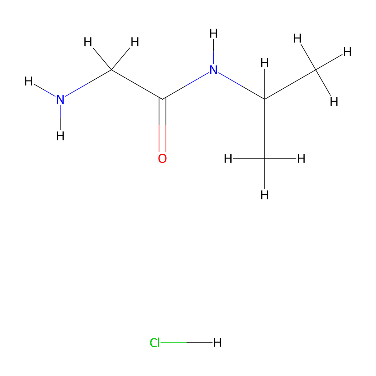 2-amino-N-(propan-2-yl)acetamide hydrochloride molecular structure, CAS 614718-86-4