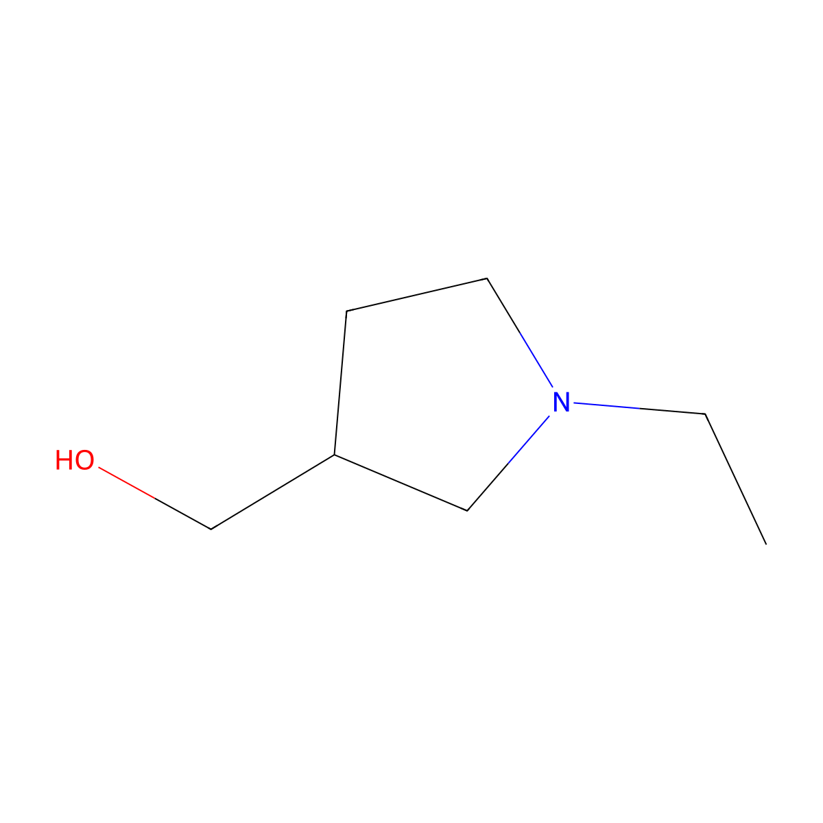 (1-Ethylpyrrolidin-3-yl)methanol molecular structure, CAS 61472-22-8