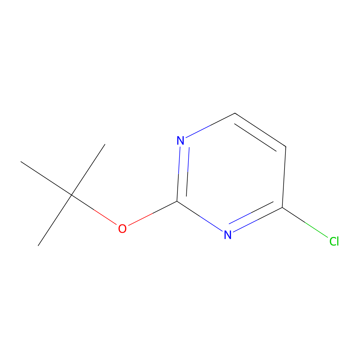 Pyrimidine, 4-chloro-2-(1,1-dimethylethoxy)- molecular structure, CAS 614729-27-0