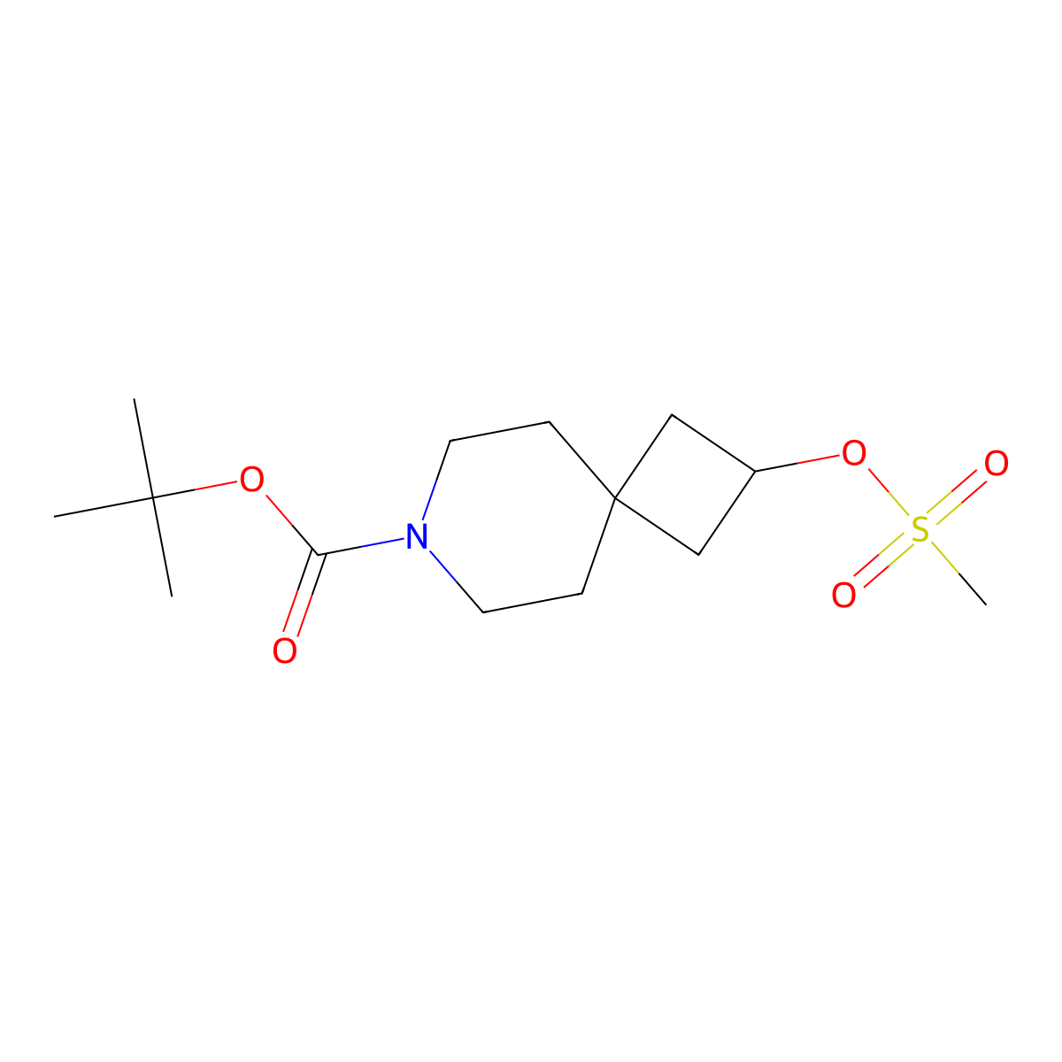 tert-Butyl 2-((methylsulfonyl)oxy)-7-azaspiro[3.5]nonane-7-carboxylate molecular structure, CAS 614729-59-8