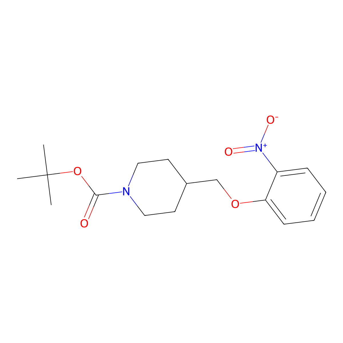 tert-Butyl 4-[(2-nitrophenoxy)methyl]piperidine-1-carboxylate molecular structure, CAS 614729-90-7