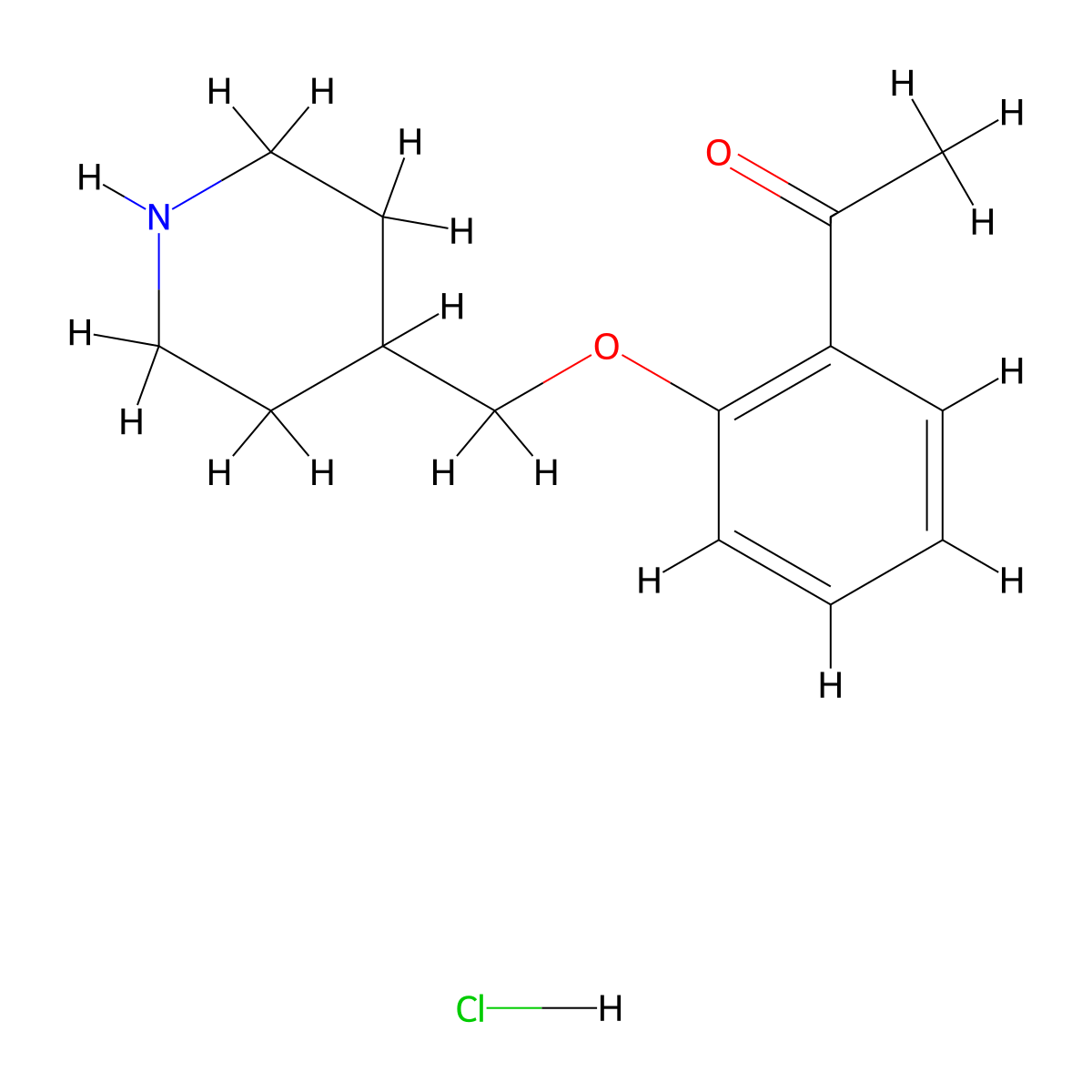 1-[2-(4-Piperidinylmethoxy)phenyl]-1-ethanone hydrochloride molecular structure, CAS 614730-48-2