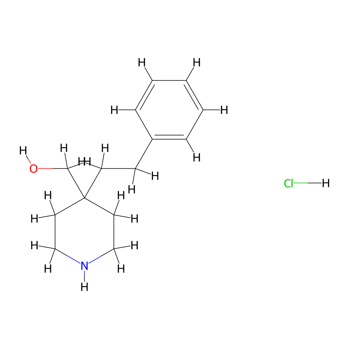 [4-(2-Phenylethyl)piperidin-4-yl]methanol;hydrochloride molecular structure, CAS 614731-15-6