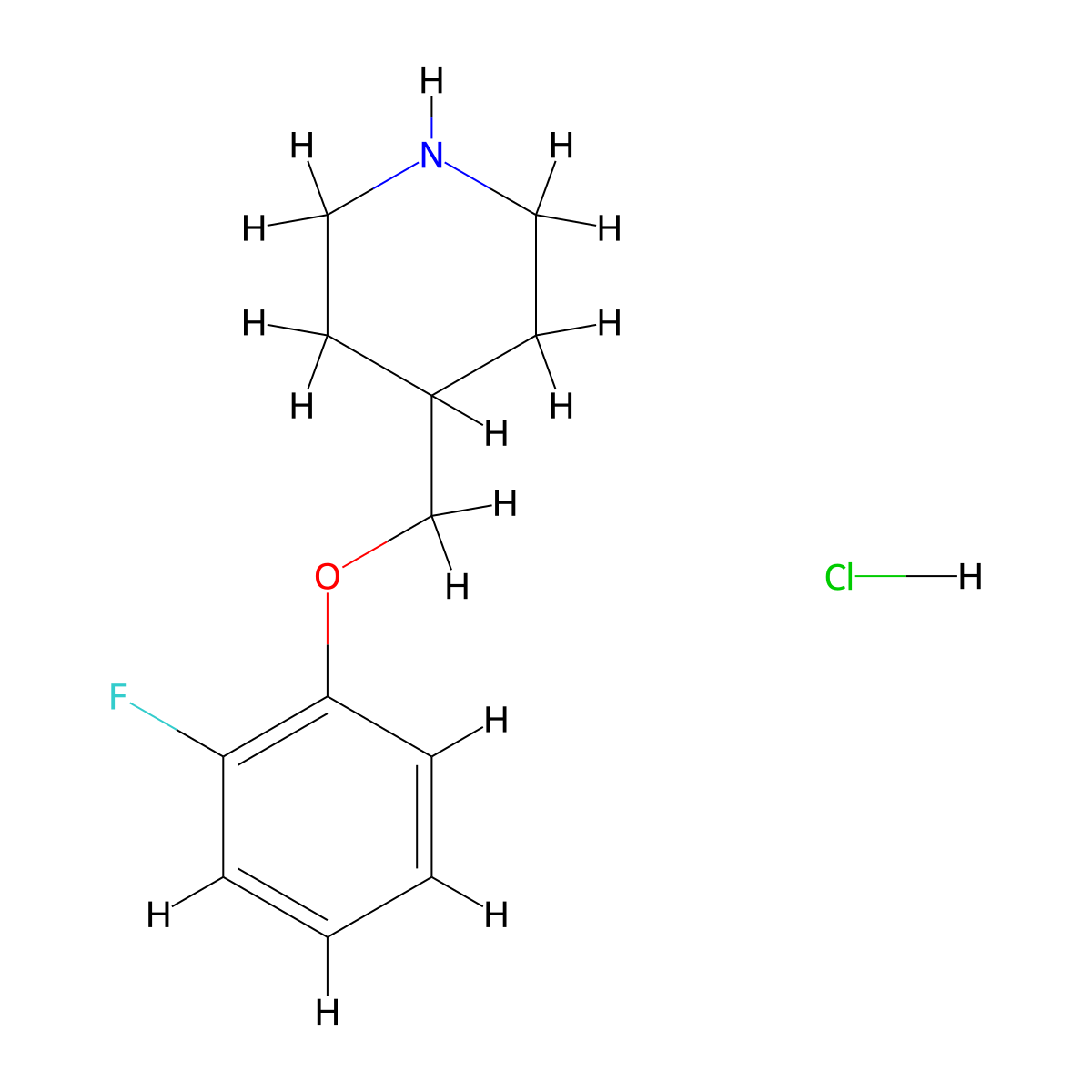 4-((2-Fluorophenoxy)methyl)piperidine hydrochloride molecular structure, CAS 614731-22-5