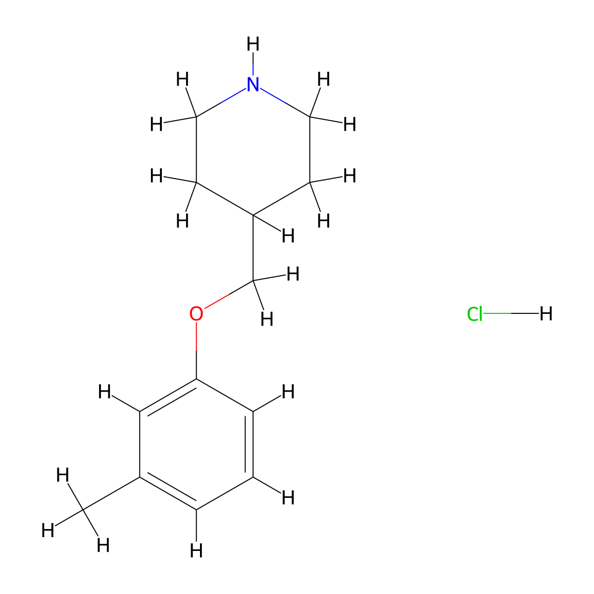4-[(3-Methylphenoxy)methyl]piperidine hydrochloride molecular structure, CAS 614731-24-7