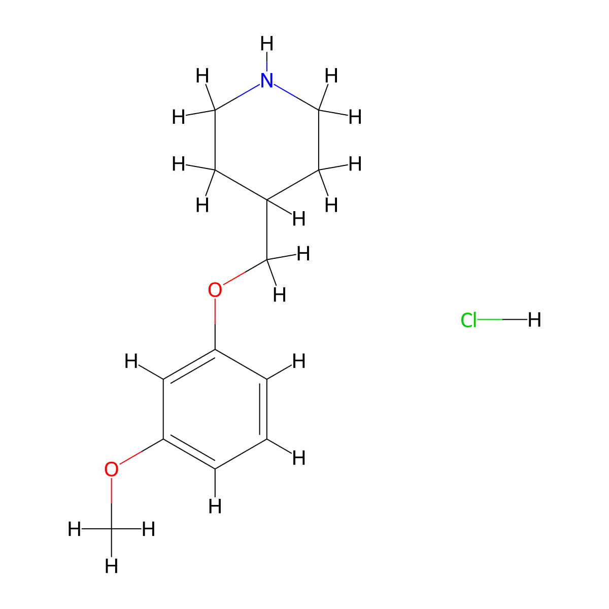 4-[(3-Methoxyphenoxy)methyl]piperidine hydrochloride molecular structure, CAS 614731-25-8
