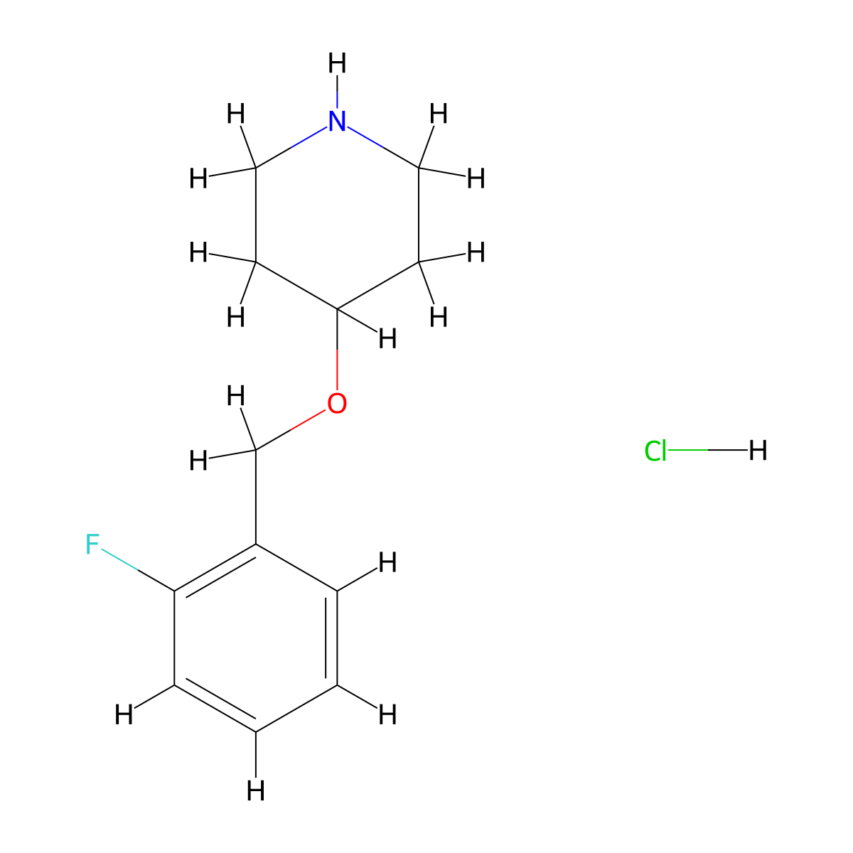 4-((2-Fluorobenzyl)oxy)piperidine hydrochloride molecular structure, CAS 614731-34-9
