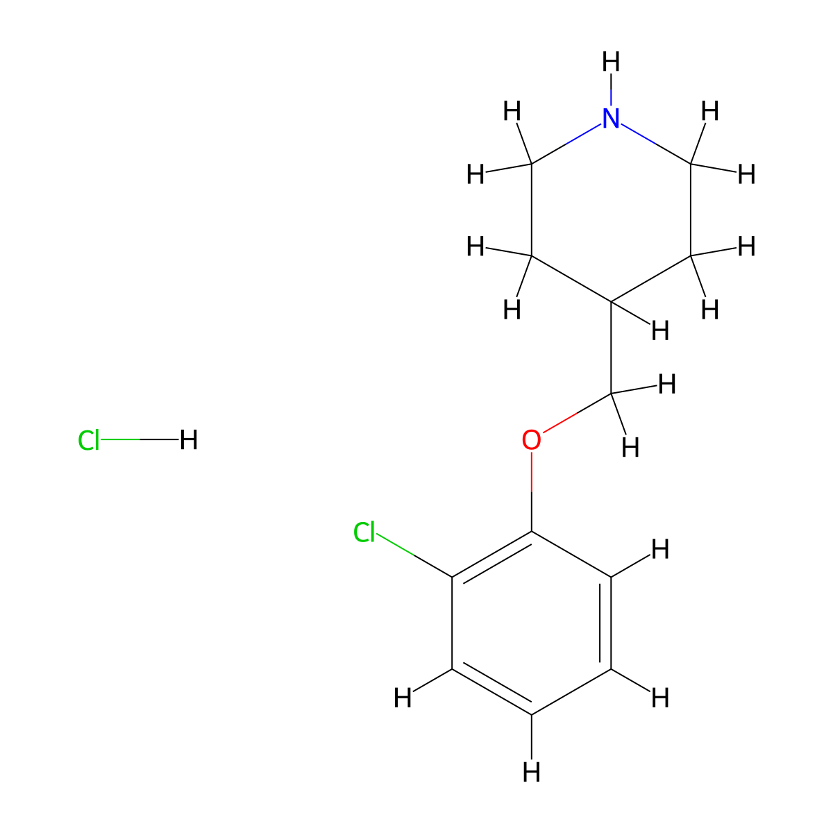 4-[(2-Chlorophenoxy)methyl]piperidine hydrochloride molecular structure, CAS 614731-37-2
