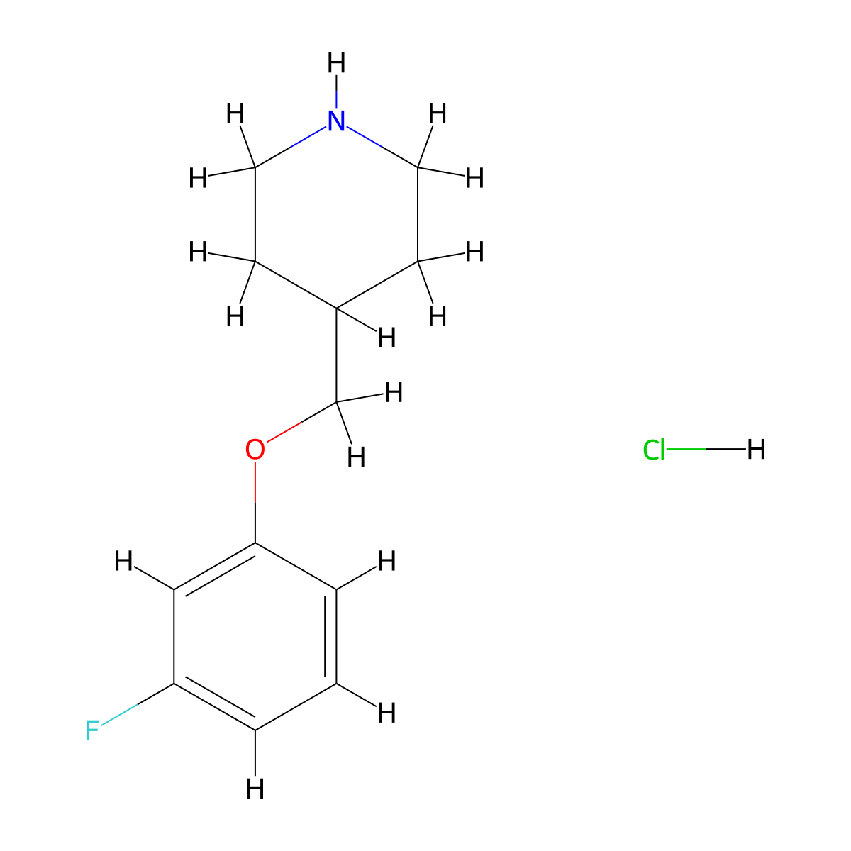 4-[(3-Fluorophenoxy)methyl]piperidine hydrochloride molecular structure, CAS 614731-38-3