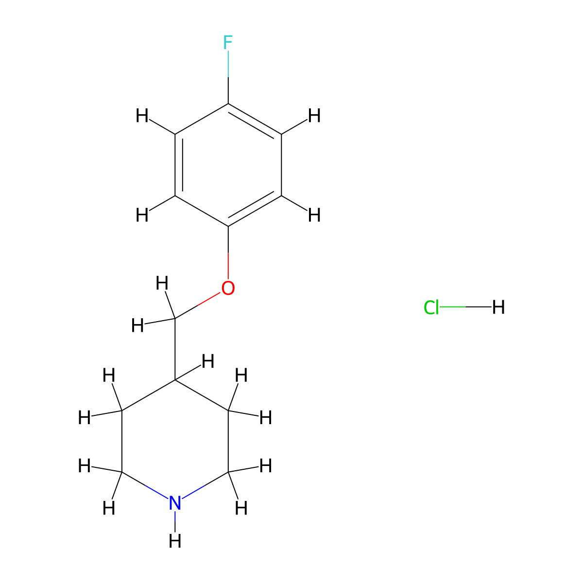 4-[(4-Fluorophenoxy)methyl]piperidine hydrochloride molecular structure, CAS 614731-44-1
