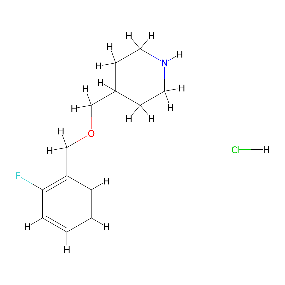 4-{[(2-Fluorobenzyl)Oxy]Methyl}Piperidine Hydrochloride molecular structure, CAS 614731-80-5