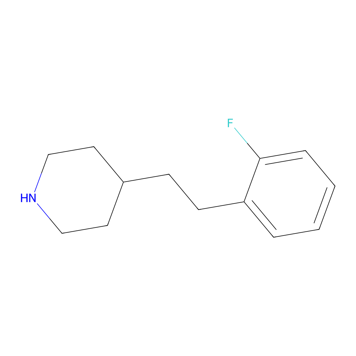 4-[2-(2-Fluorophenyl)ethyl]piperidine molecular structure, CAS 614731-85-0