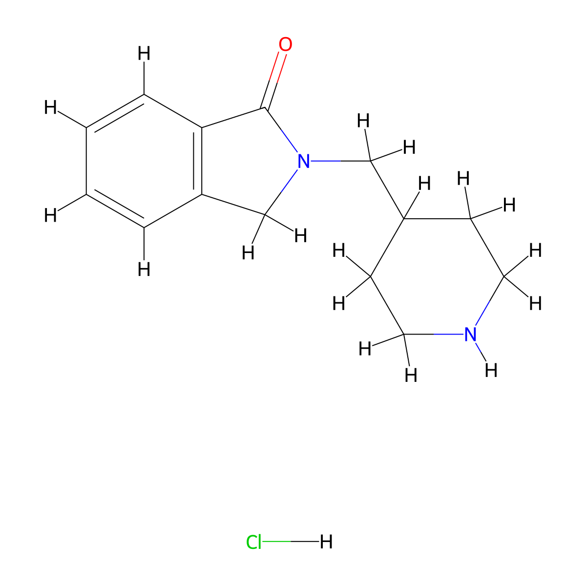 2,3-Dihydro-2-(4-piperidinylmethyl)-1H-isoindol-1-one hydrochloride (1:1) molecular structure, CAS 614745-98-1