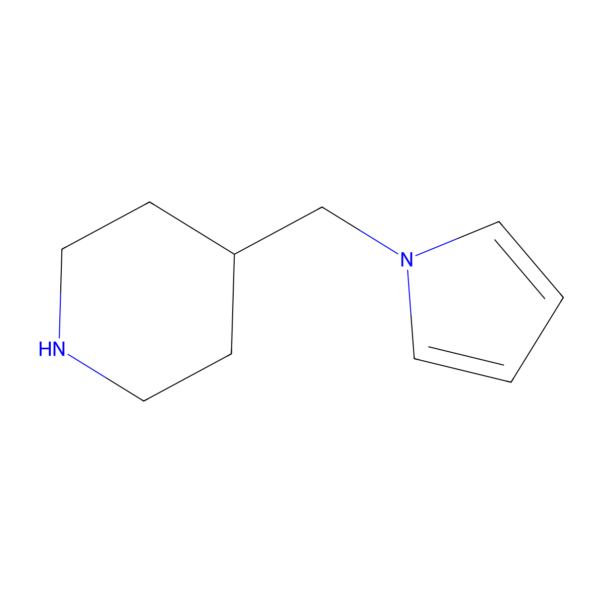 4-[(1H-pyrrol-1-yl)methyl]piperidine molecular structure, CAS 614746-07-5