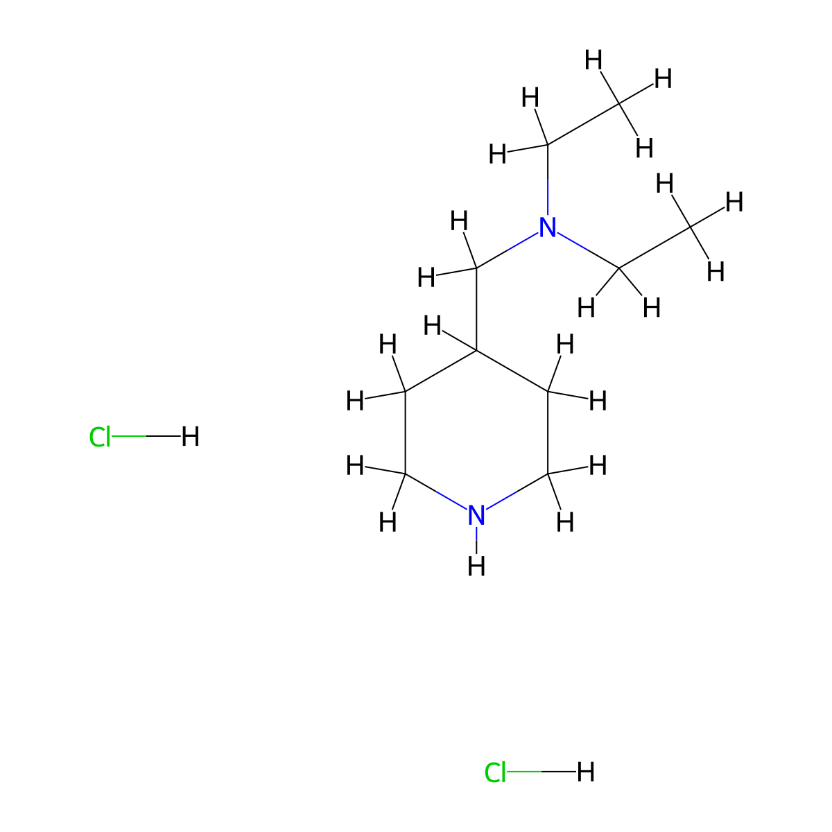 N-Ethyl-N-(piperidin-4-ylmethyl)ethanamine dihydrochloride molecular structure, CAS 614746-18-8