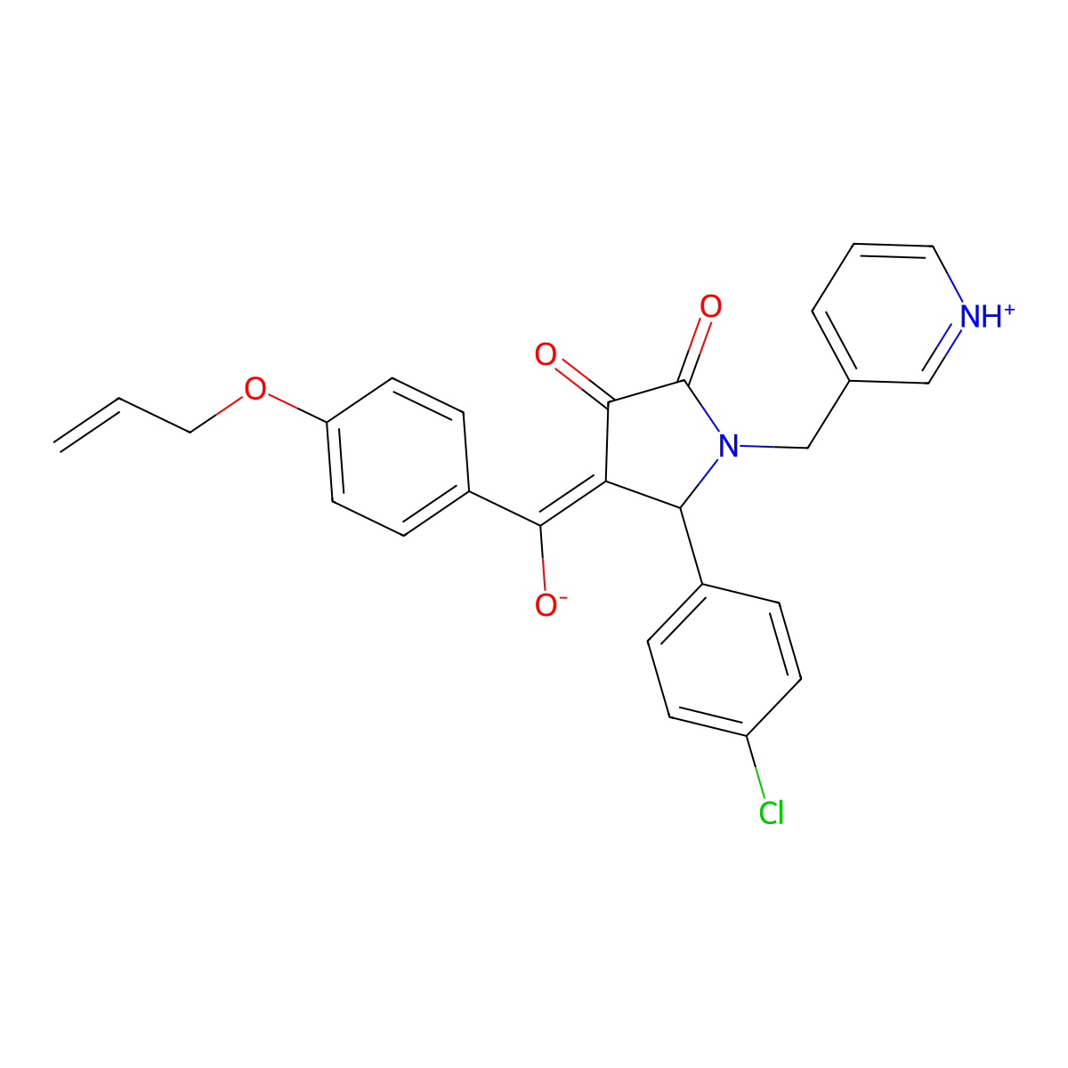 5-(4-chlorophenyl)-3-hydroxy-4-[4-(prop-2-en-1-yloxy)benzoyl]-1-[(pyridin-3-yl)methyl]-2,5-dihydro-1H-pyrrol-2-one molecular structure, CAS 614748-12-8