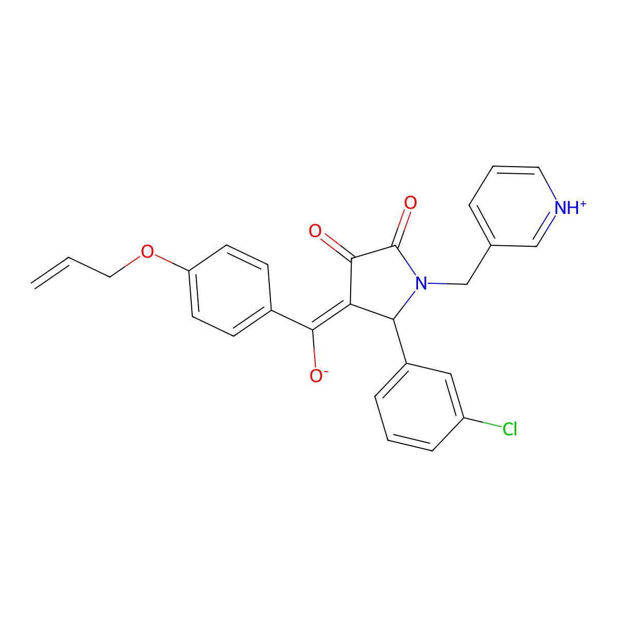5-(3-chlorophenyl)-3-hydroxy-4-[4-(prop-2-en-1-yloxy)benzoyl]-1-[(pyridin-3-yl)methyl]-2,5-dihydro-1H-pyrrol-2-one molecular structure, CAS 614748-19-5
