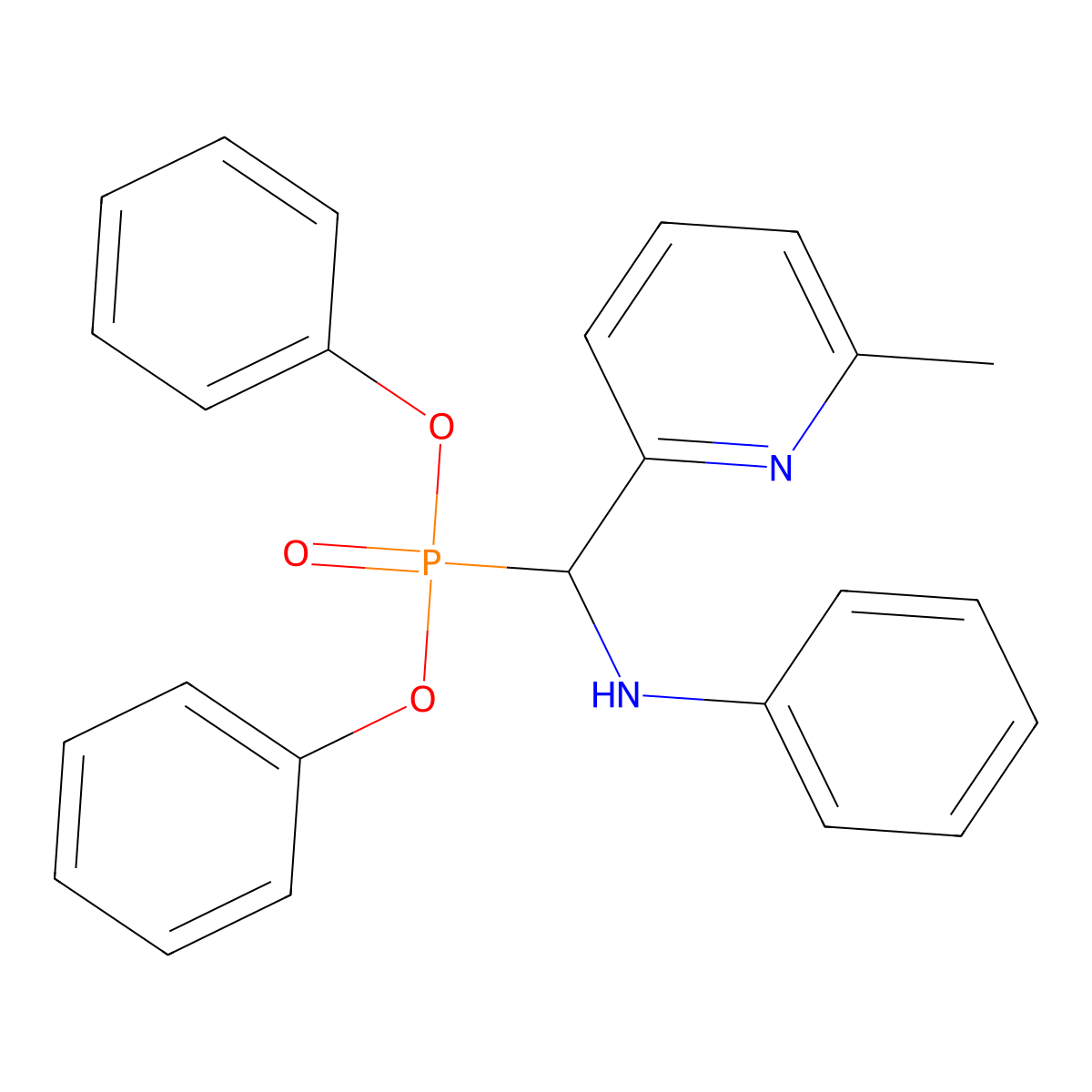 Diphenyl ((6-methylpyridin-2-yl)(phenylamino)methyl)phosphonate molecular structure, CAS 614750-85-5