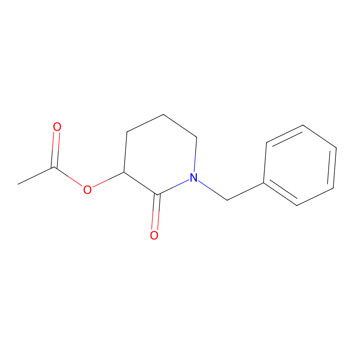1-Benzyl-2-oxopiperidin-3-yl acetate molecular structure, CAS 614754-21-1