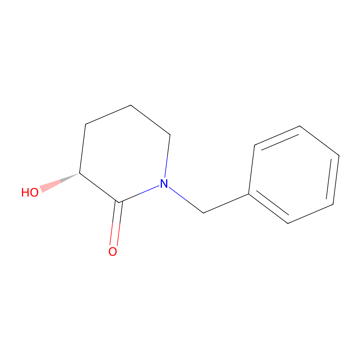 (R)-1-benzyl-3-hydroxypiperidin-2-one molecular structure, CAS 614754-32-4