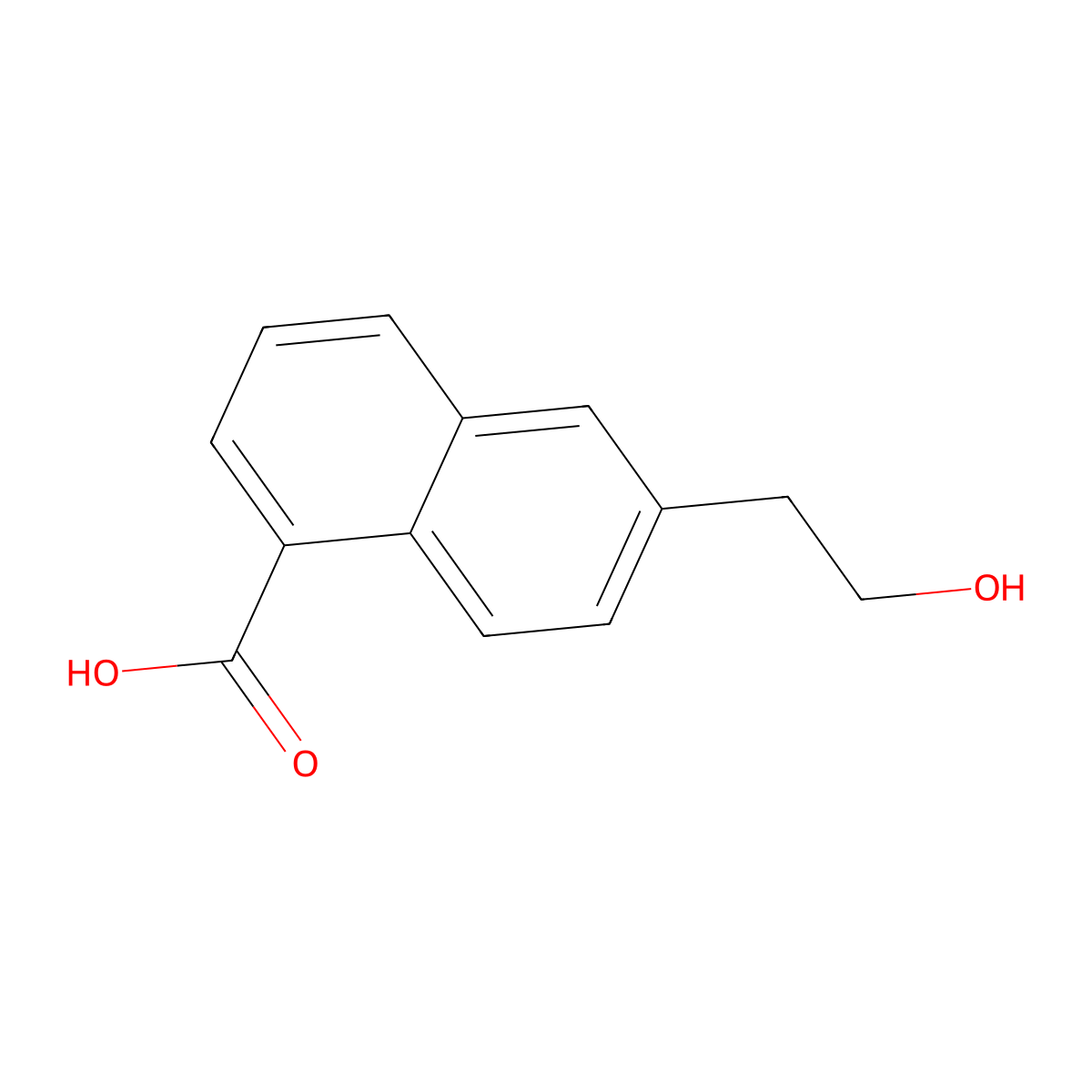 6-(2-Hydroxyethyl)-1-naphthoic acid molecular structure, CAS 614754-39-1