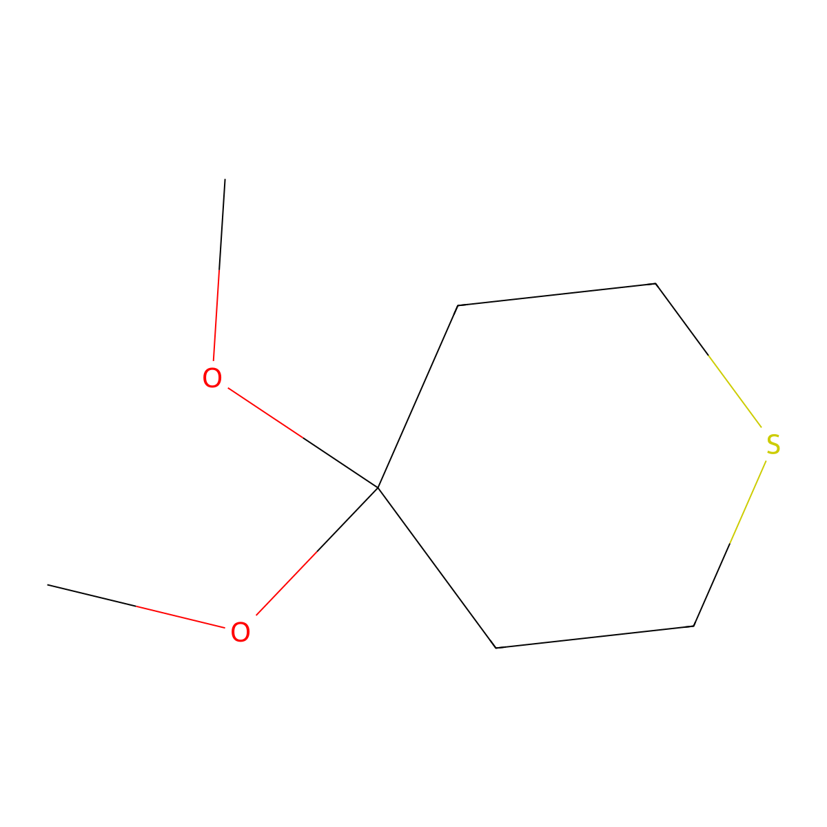 4,4-Dimethoxythiane molecular structure, CAS 61477-16-5