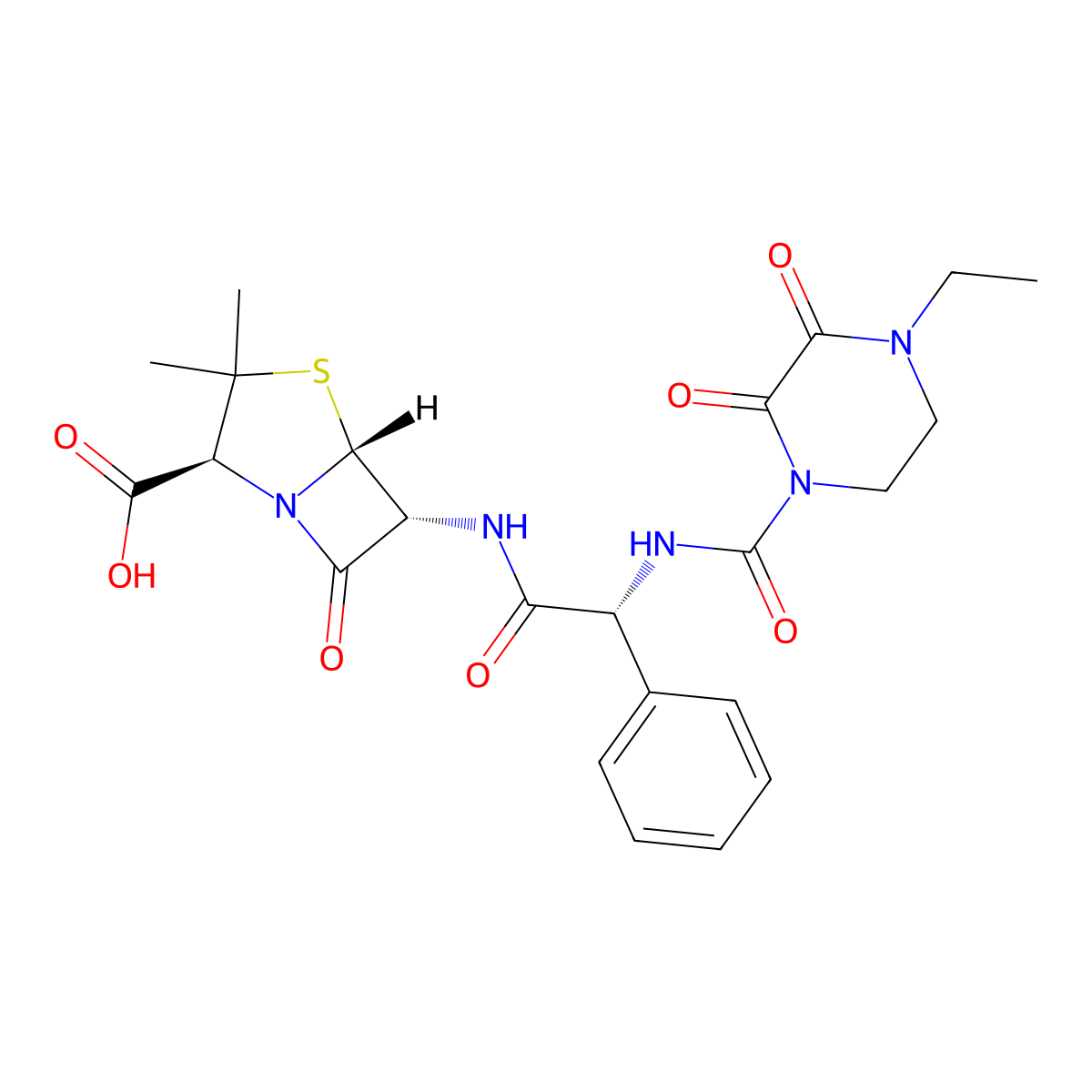 Piperacillin molecular structure, CAS 61477-96-1