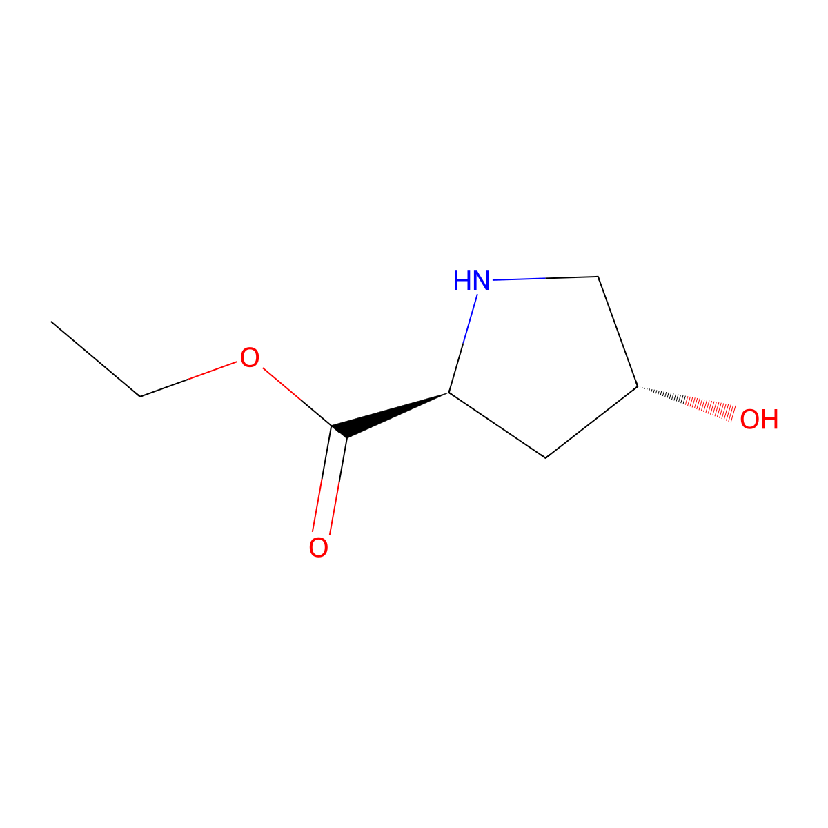 (2S,4R)-Ethyl 4-hydroxypyrrolidine-2-carboxylate molecular structure, CAS 61478-25-9
