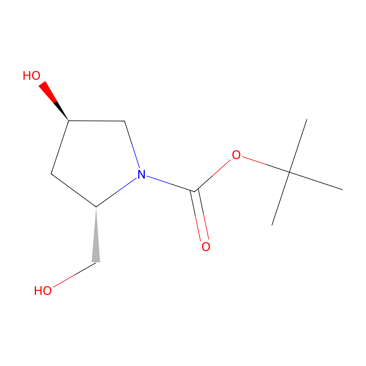 N-Boc-trans-4-hydroxy-L-prolinol molecular structure, CAS 61478-26-0