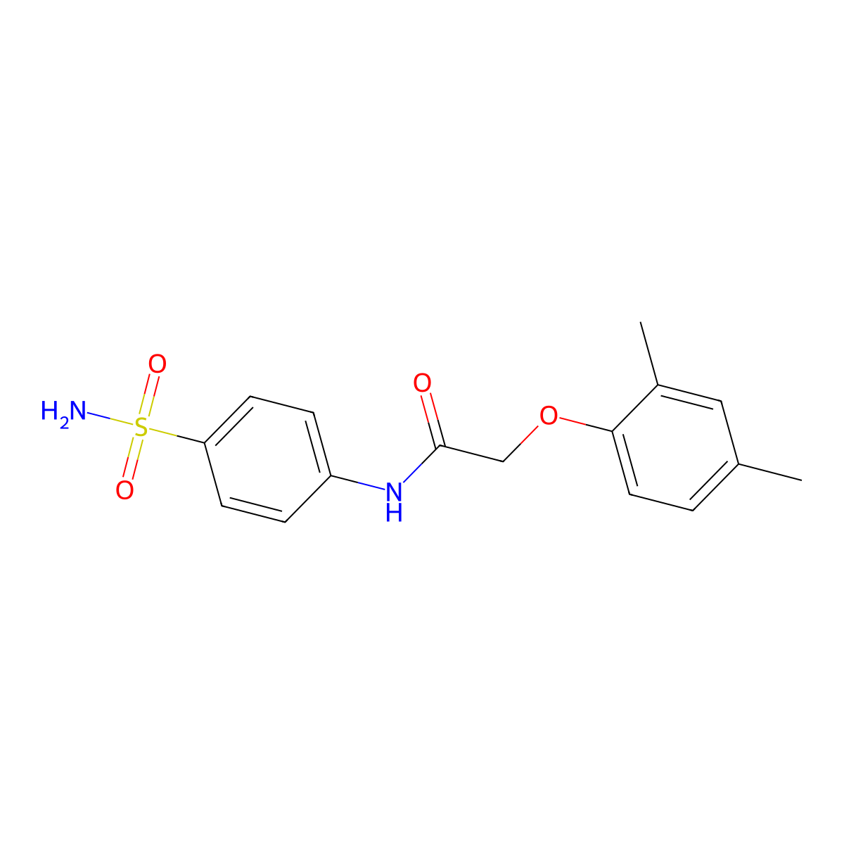 2-(2,4-dimethylphenoxy)-N-(4-sulfamoylphenyl)acetamide molecular structure, CAS 6148-11-4