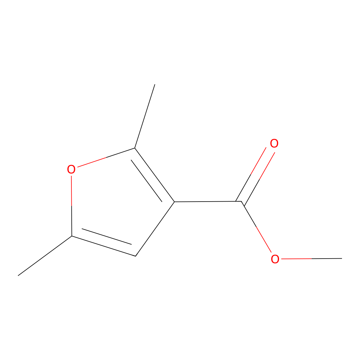 3-Furancarboxylic acid, 2,5-dimethyl-, methyl ester molecular structure, CAS 6148-34-1