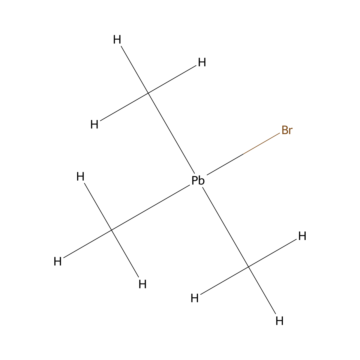 Trimethyl lead bromide molecular structure, CAS 6148-48-7