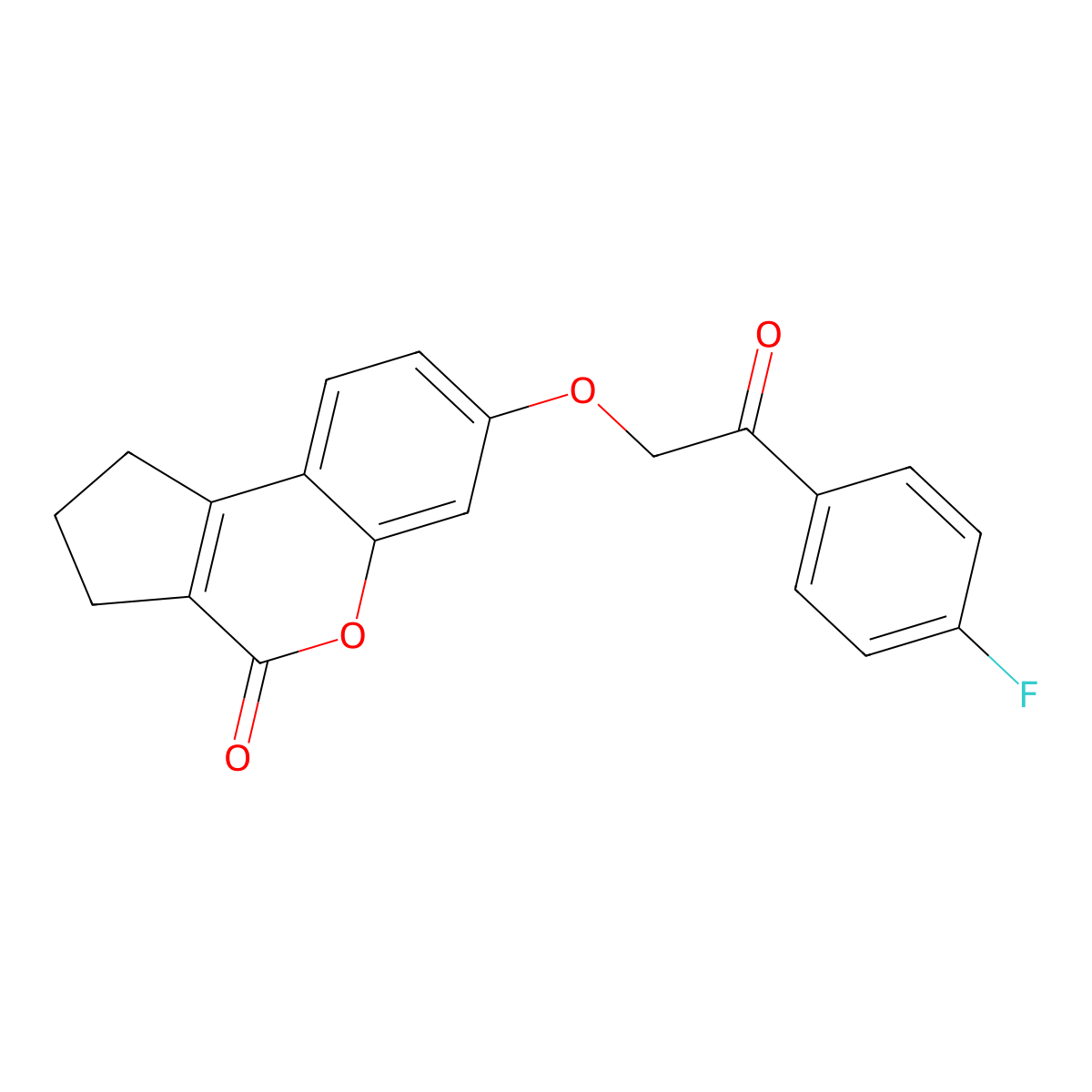 7-[2-(4-fluorophenyl)-2-oxoethoxy]-2,3-dihydro-1H-cyclopenta[c]chromen-4-one molecular structure, CAS 6148-49-8