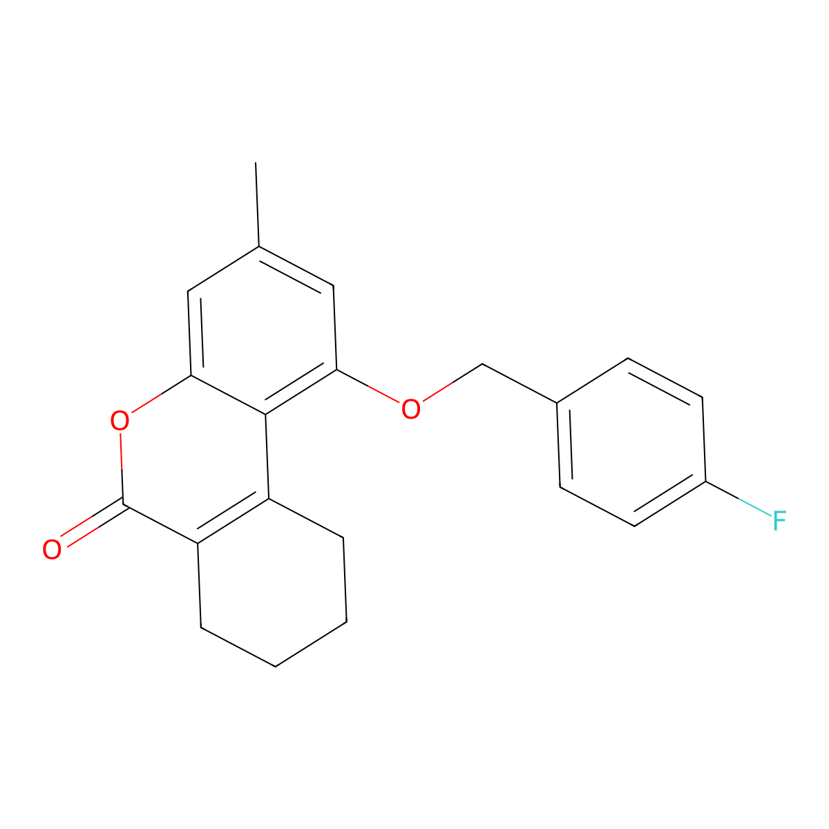 1-[(4-Fluorophenyl)methoxy]-3-methyl-7,8,9,10-tetrahydrobenzo[c]chromen-6-one molecular structure, CAS 6148-70-5