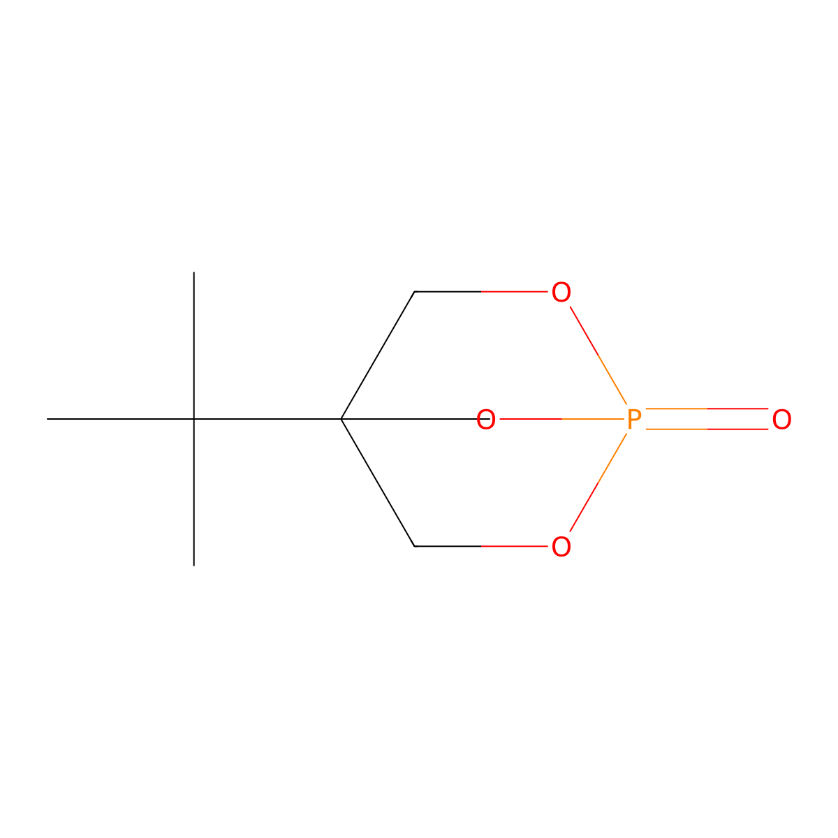 2,6,7-Trioxa-1-phosphabicyclo(2.2.2)octane, 4-(1,1-dimethylethyl)-, 1-oxide molecular structure, CAS 61481-19-4