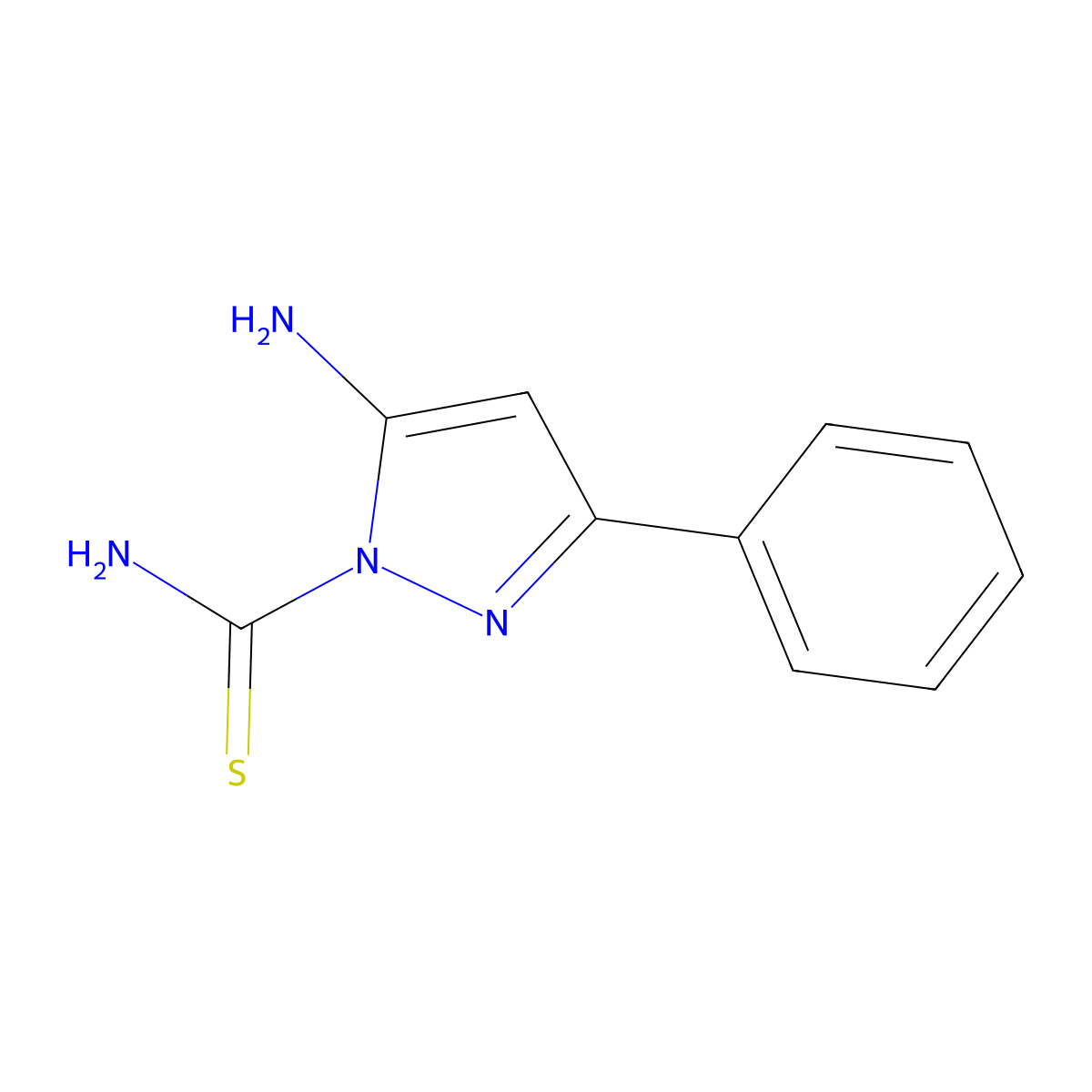 5-Amino-3-phenyl-1H-pyrazole-1-carbothioamide molecular structure, CAS 61485-02-7