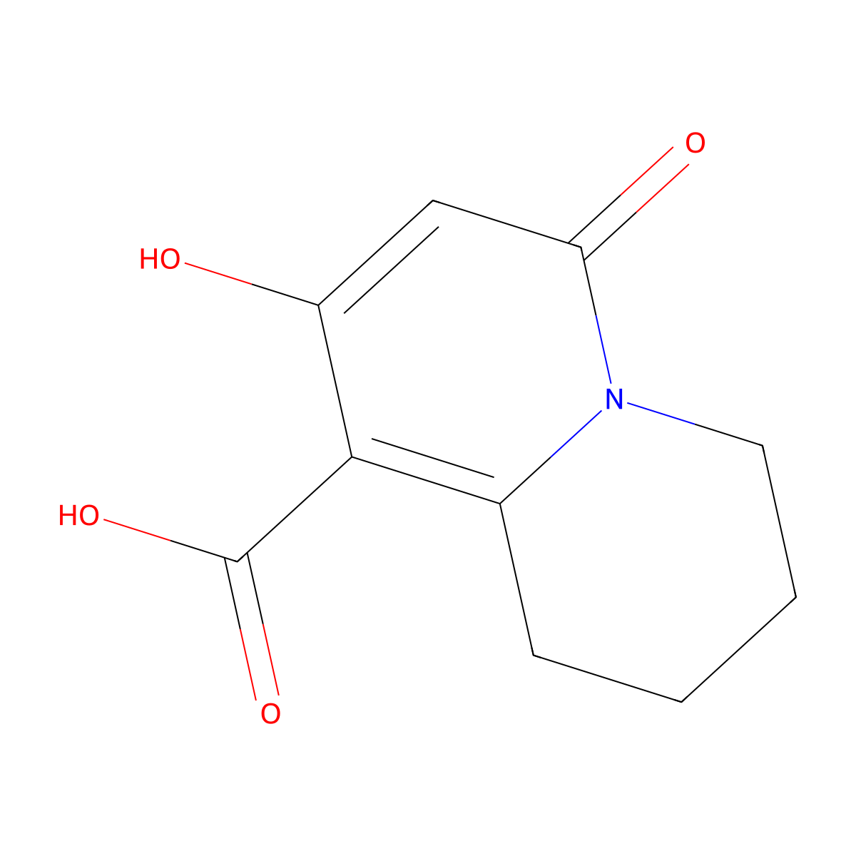 8-Hydroxy-6-oxo-1,3,4,6-tetrahydro-2H-quinolizine-9-carboxylic acid molecular structure, CAS 61486-98-4