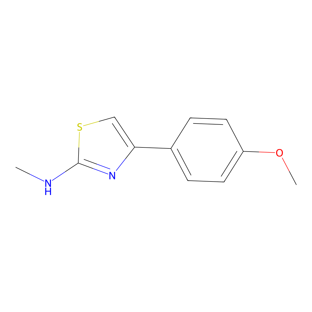 4-(4-methoxyphenyl)-N-methylthiazol-2-amine molecular structure, CAS 6149-05-9