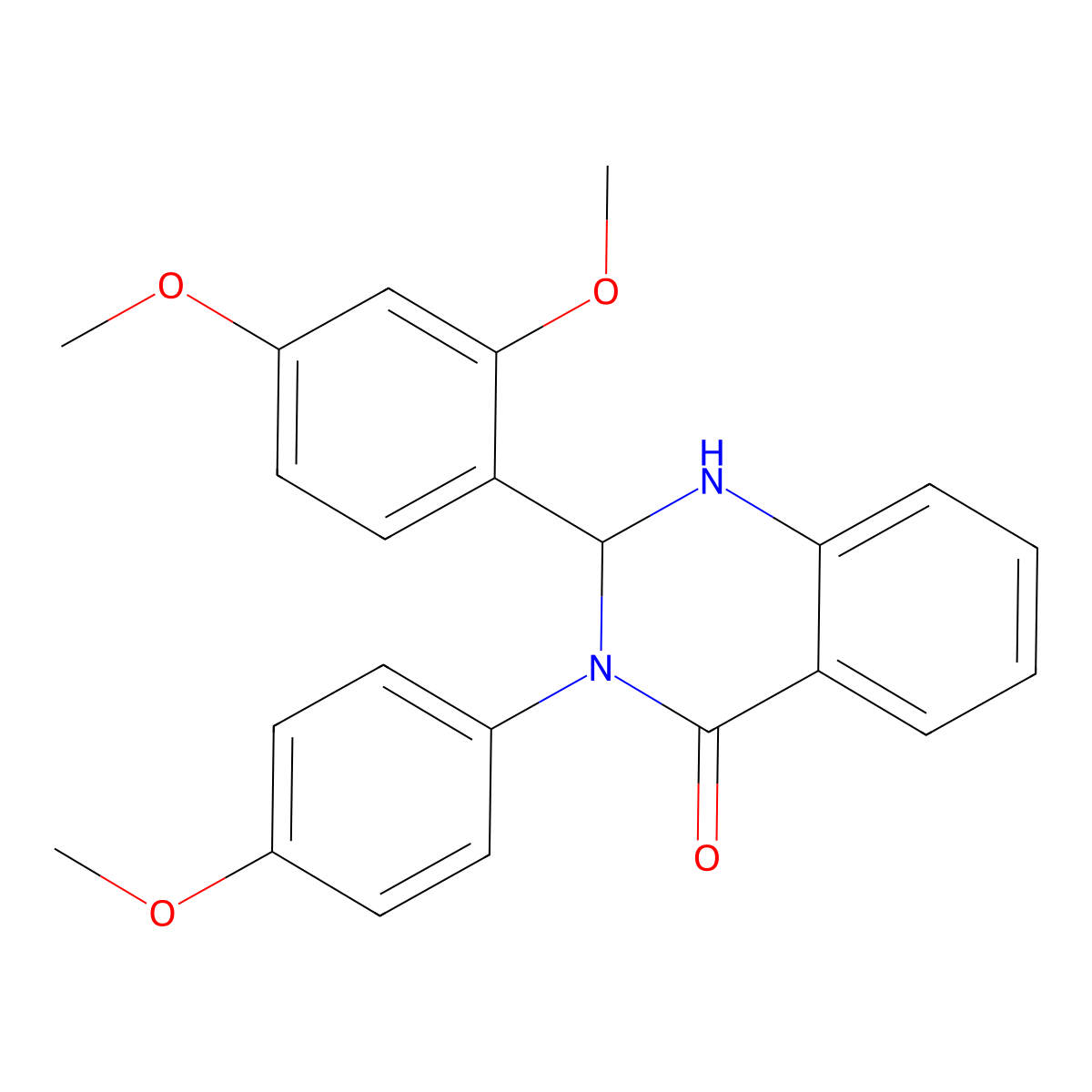 2-(2,4-Dimethoxyphenyl)-3-(4-methoxyphenyl)-1,2-dihydroquinazolin-4-one molecular structure, CAS 6149-12-8