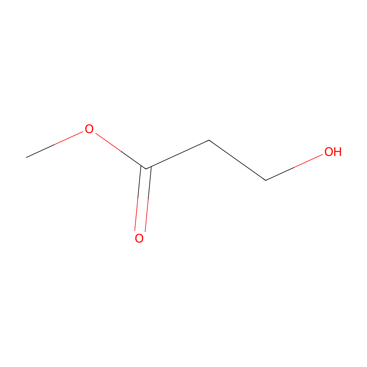 Propanoic acid, 3-hydroxy-, methyl ester molecular structure, CAS 6149-41-3