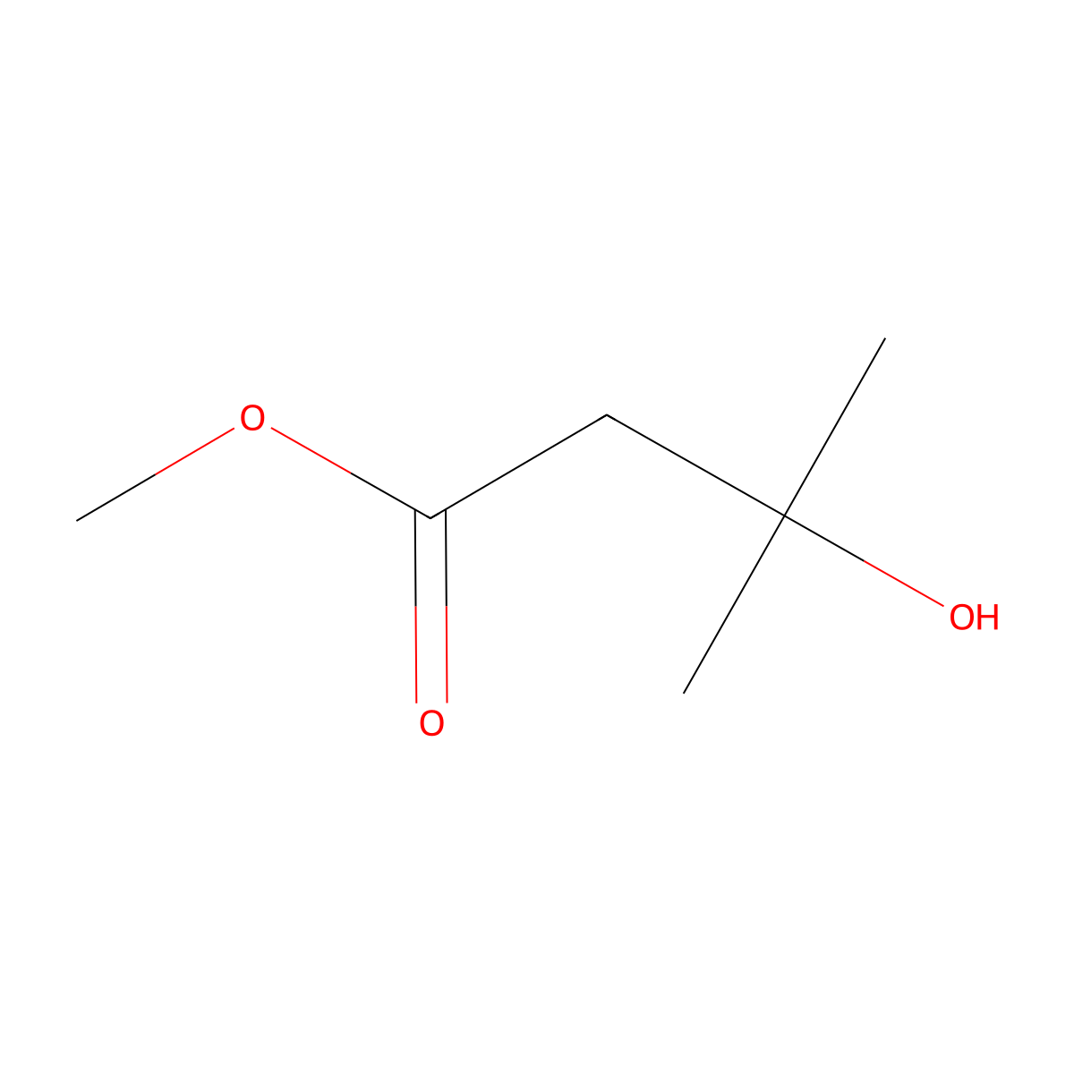Methyl 3-hydroxy-3-methylbutanoate molecular structure, CAS 6149-45-7