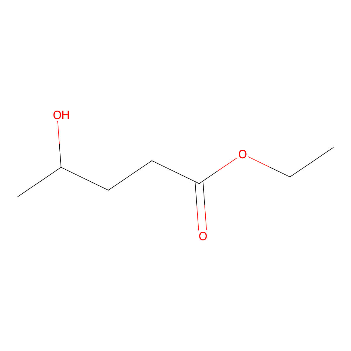 Ethyl 4-hydroxypentanoate molecular structure, CAS 6149-46-8